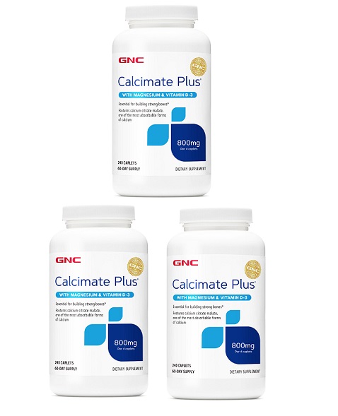 GNC Calcimate Plus 800 檸檬酸鈣+D+鎂 240顆(一組3瓶)